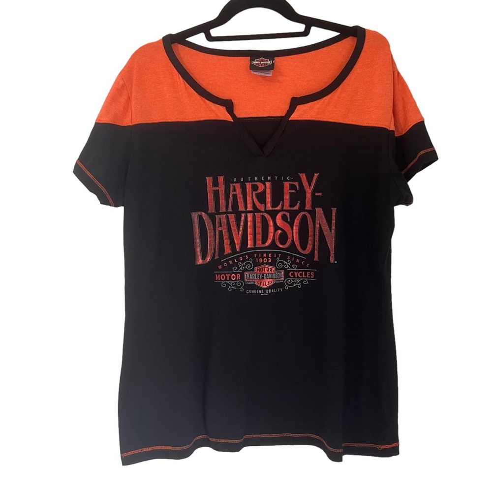 Harley Davidson Daytona Beach Metallic Logo Short Sleeve Shirt 2XL